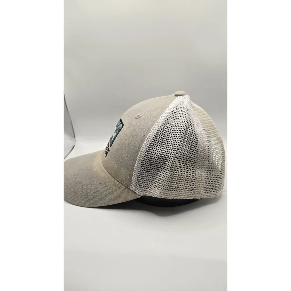 Costa Del Mar Trucker Hat Sand Beige White Mesh Snapback Fishing Cap Logo